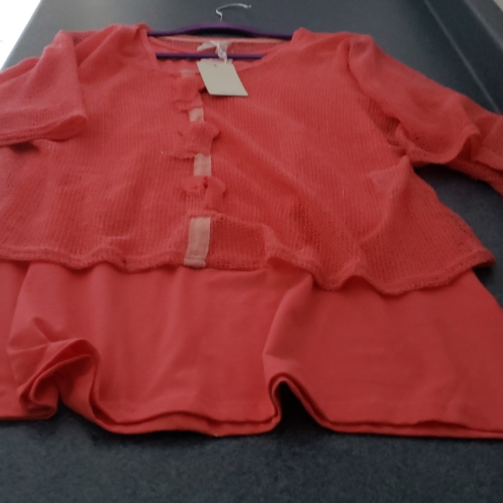 2 piece one size peach long top